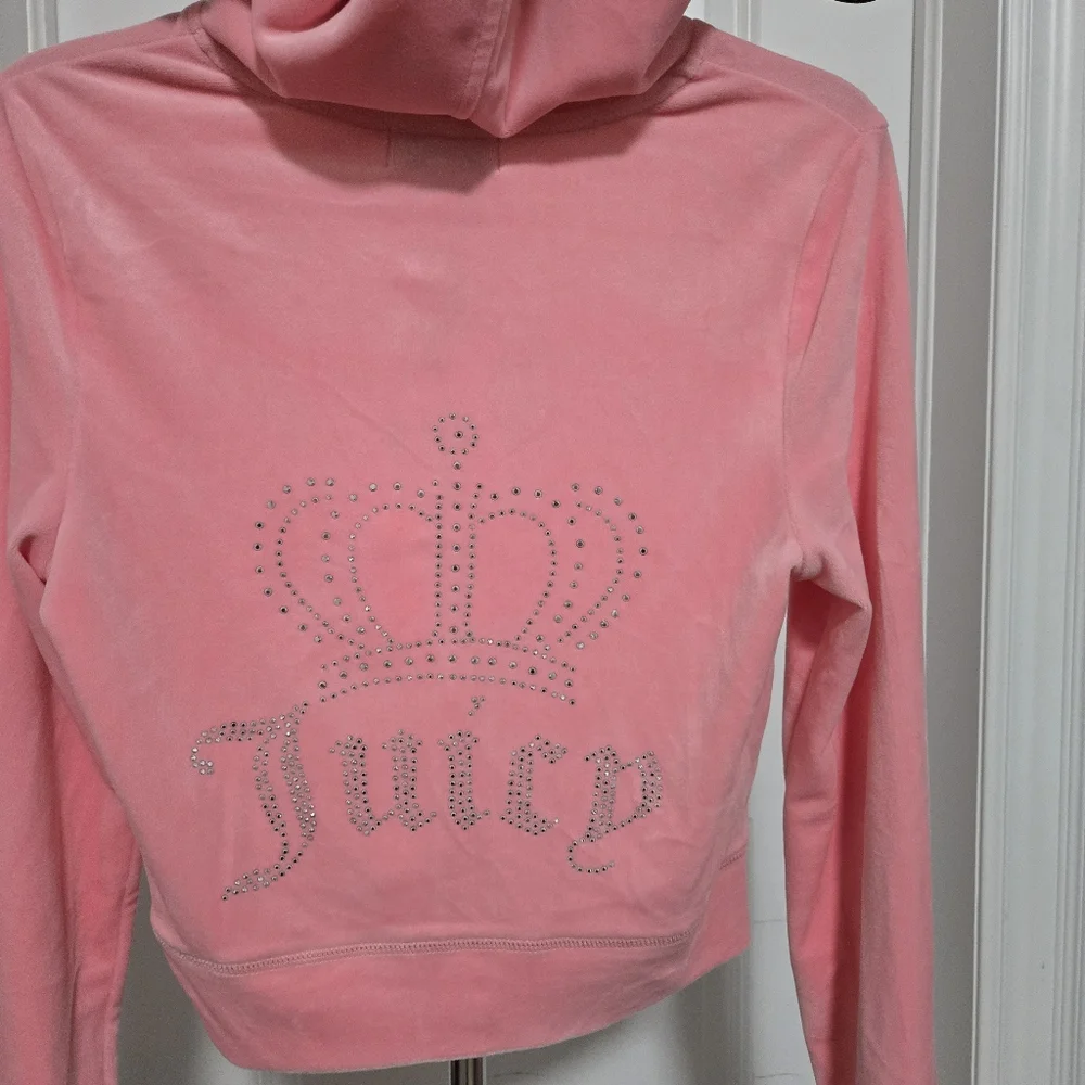 Juicy Couture Flamingo Velour Zip-Up Hoodie And Pants Set